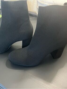 Black Knit Sock Ankle Boots - Women